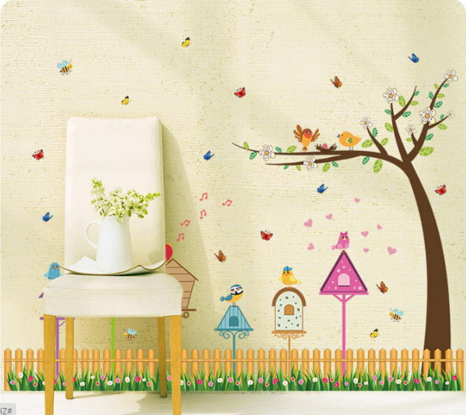 Decal hàng rào tổ chim to